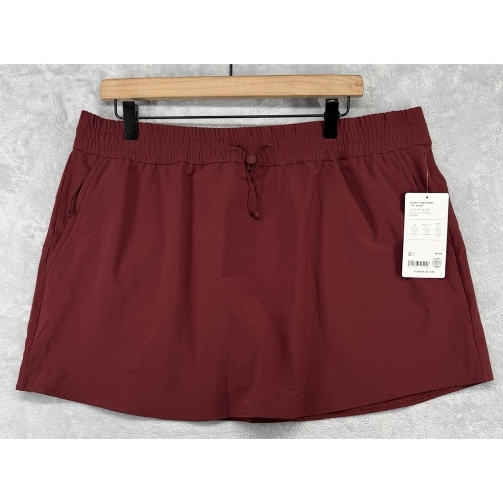 Athleta Down High Rise 15" Skirt Wine Burgandy Women's Size XL NWT
